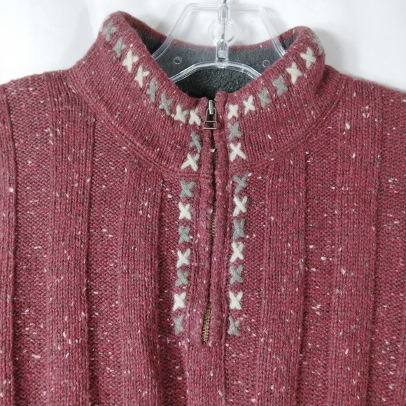 Woolrich Women 1/4 Zip Wool Pullover Ruby Heather Sweater Red - Picture 7 of 7